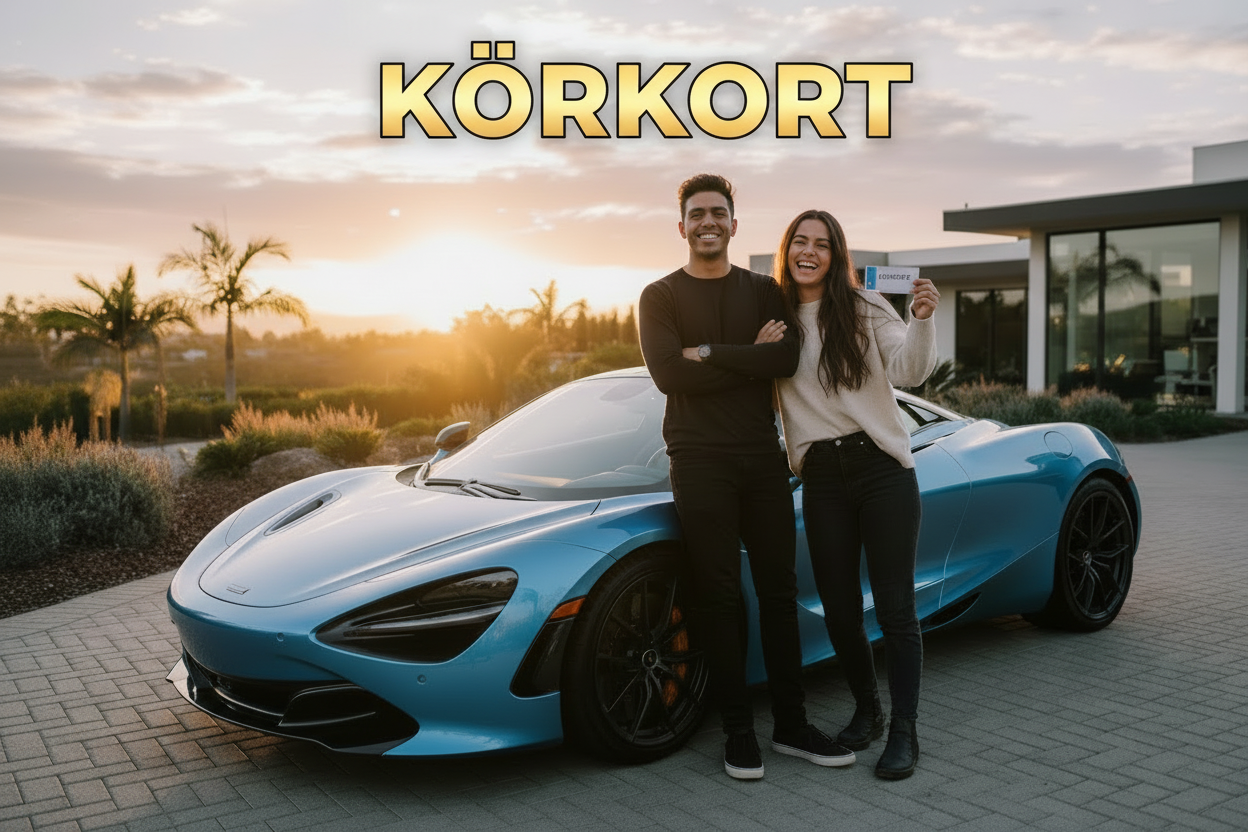 lägg in texten "Körkort"  i bilden.